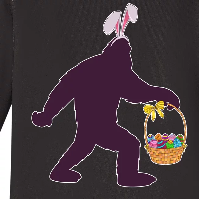 Funny Easter Bunny Eared Bigfoot Sasquatch Baby Long Sleeve Bodysuit