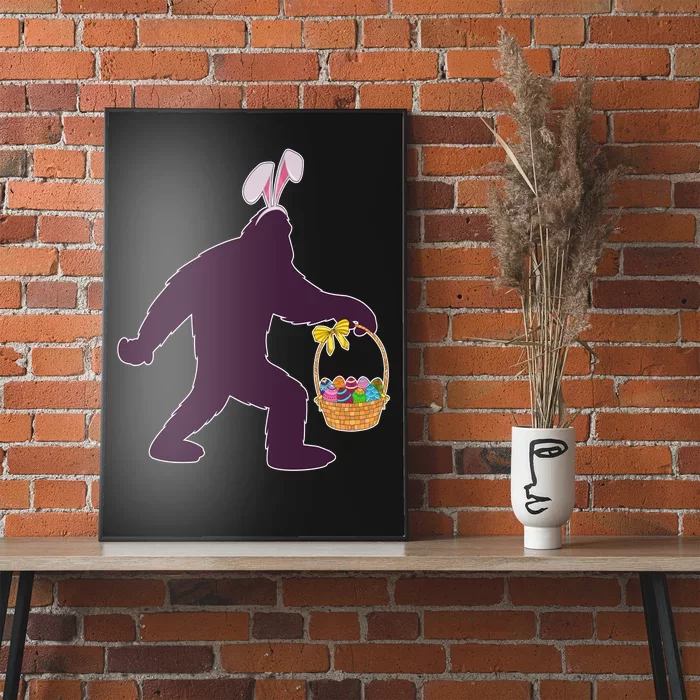 Funny Easter Bunny Eared Bigfoot Sasquatch Poster