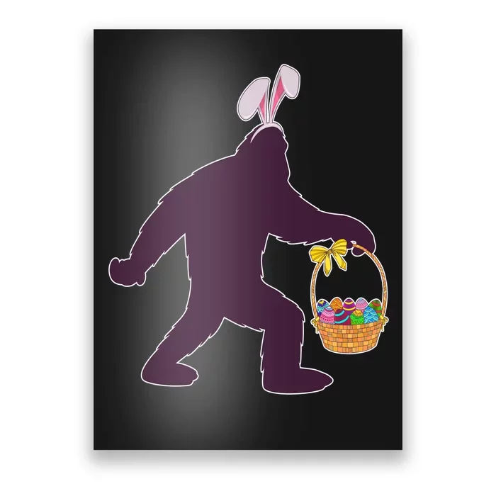 Funny Easter Bunny Eared Bigfoot Sasquatch Poster