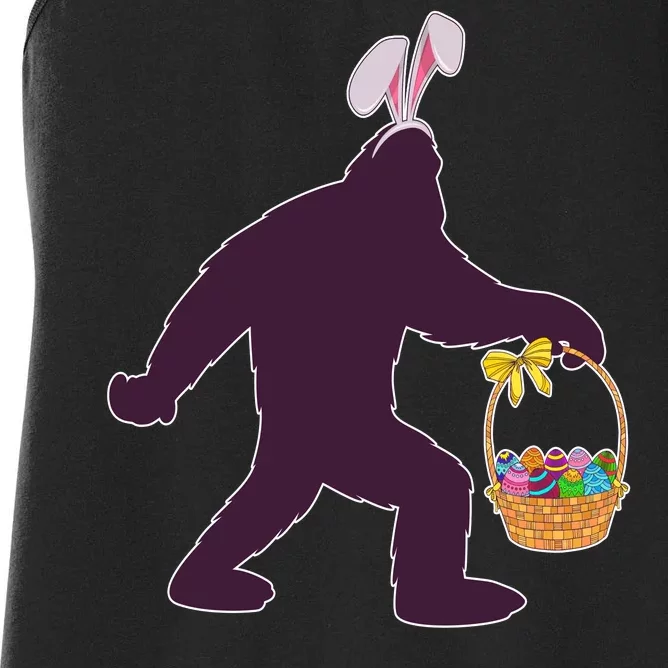 Funny Easter Bunny Eared Bigfoot Sasquatch Women's Racerback Tank