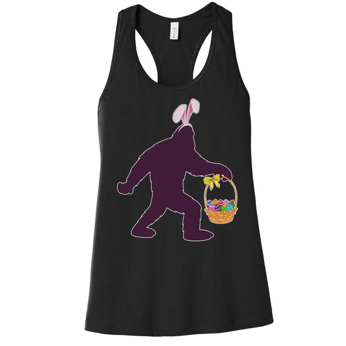 Funny Easter Bunny Eared Bigfoot Sasquatch Women's Racerback Tank