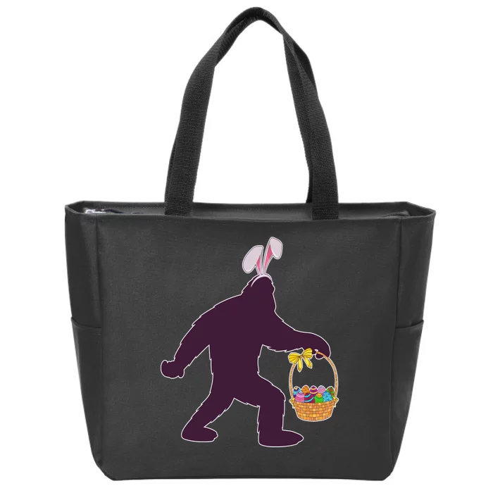 Funny Easter Bunny Eared Bigfoot Sasquatch Zip Tote Bag