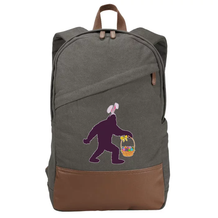 Funny Easter Bunny Eared Bigfoot Sasquatch Cotton Canvas Backpack