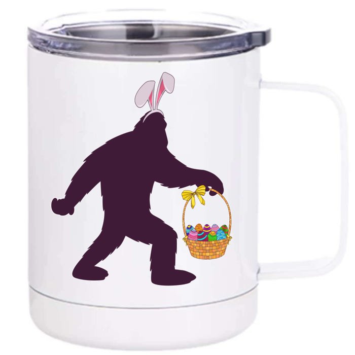 Funny Easter Bunny Eared Bigfoot Sasquatch Front & Back 12oz Stainless Steel Tumbler Cup