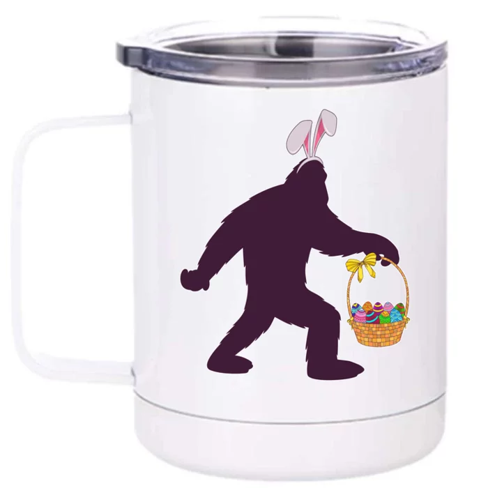 Funny Easter Bunny Eared Bigfoot Sasquatch Front & Back 12oz Stainless Steel Tumbler Cup