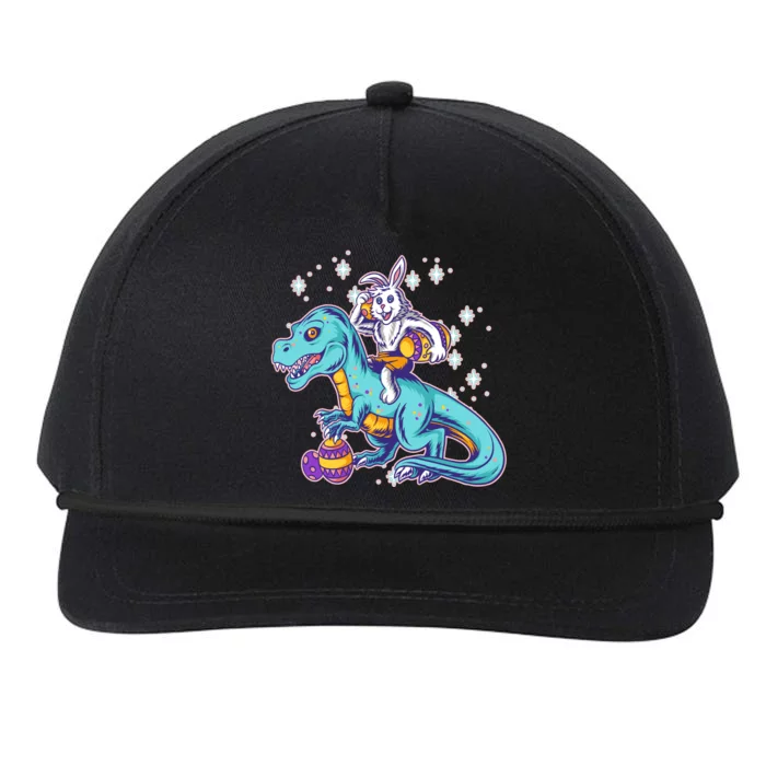 Funny Easter Bunny Riding T-Rex Snapback Five-Panel Rope Hat