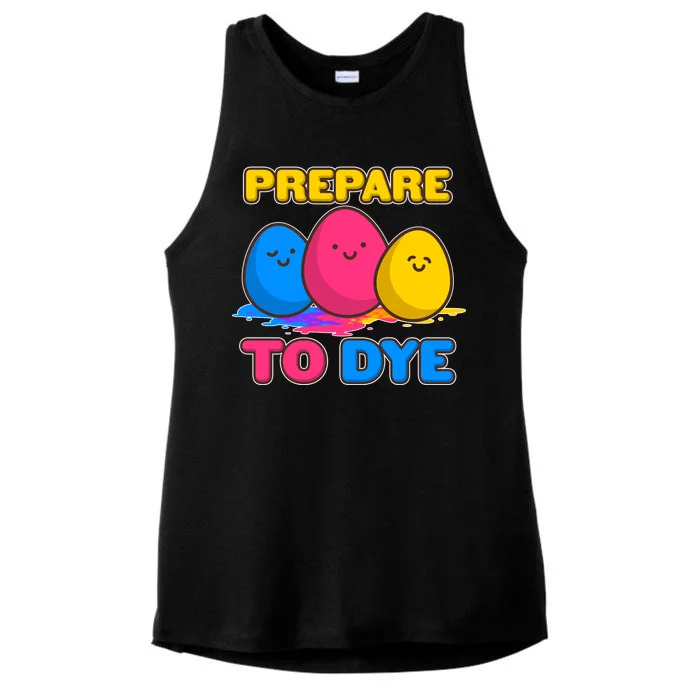 Funny Easter Prepare To Dye Ladies Tri-Blend Wicking Tank