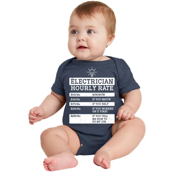 Funny Electrician Hourly Rate List Baby Bodysuit