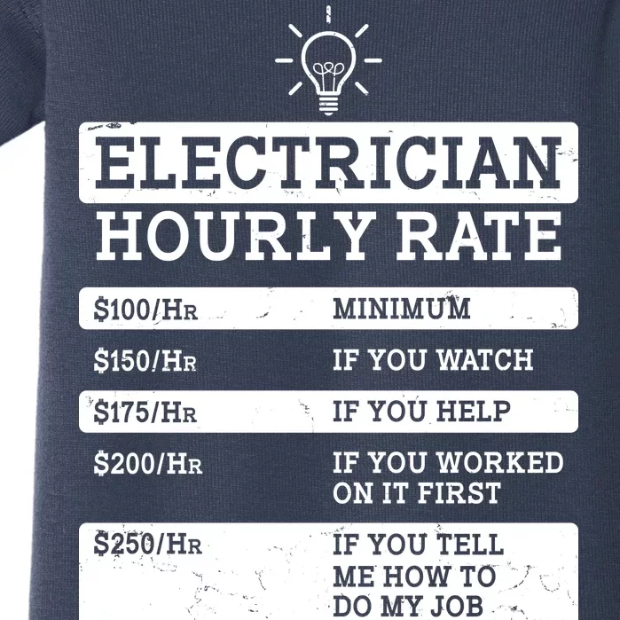 Funny Electrician Hourly Rate List Baby Bodysuit