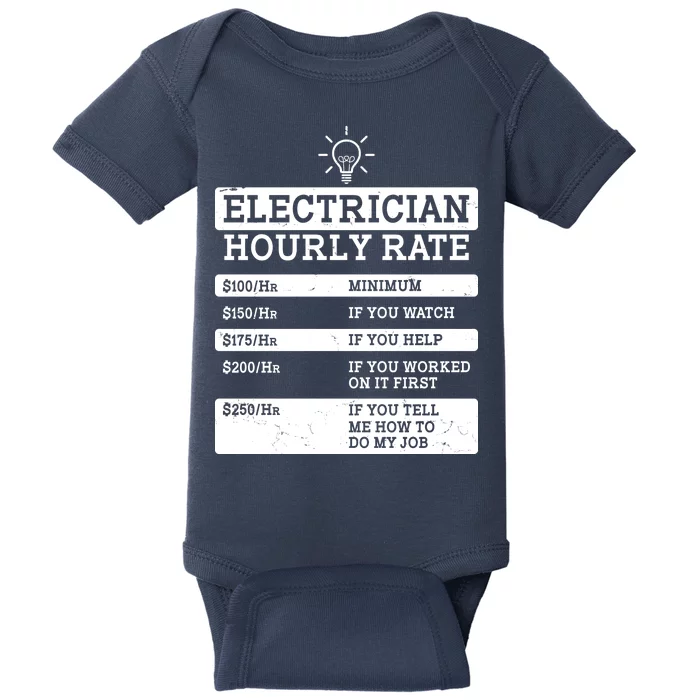 Funny Electrician Hourly Rate List Baby Bodysuit