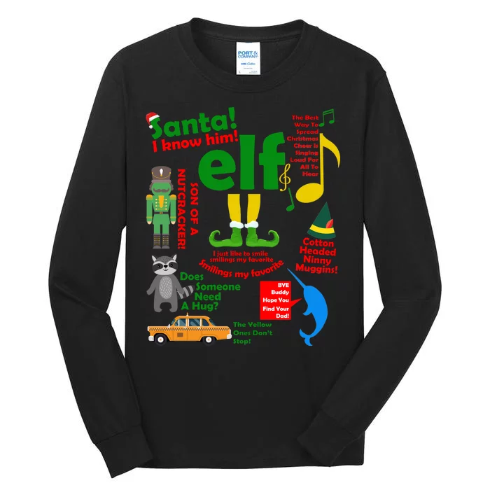 Funny Elf Santa Knows Him Christmas Tall Long Sleeve T-Shirt