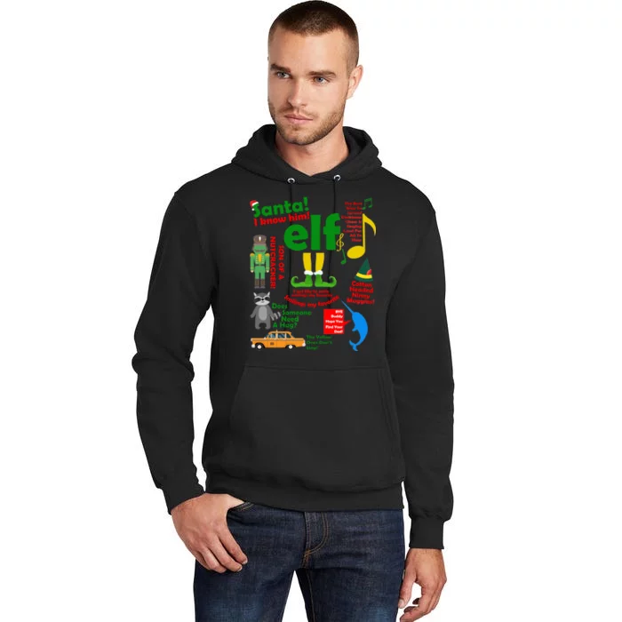 Funny Elf Santa Knows Him Christmas Tall Hoodie