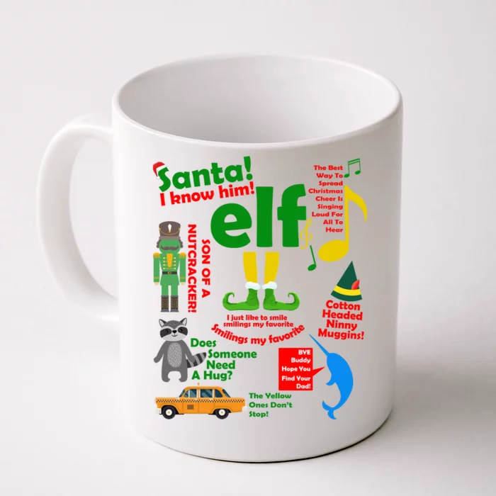 Funny Elf Santa Knows Him Christmas Front & Back Coffee Mug