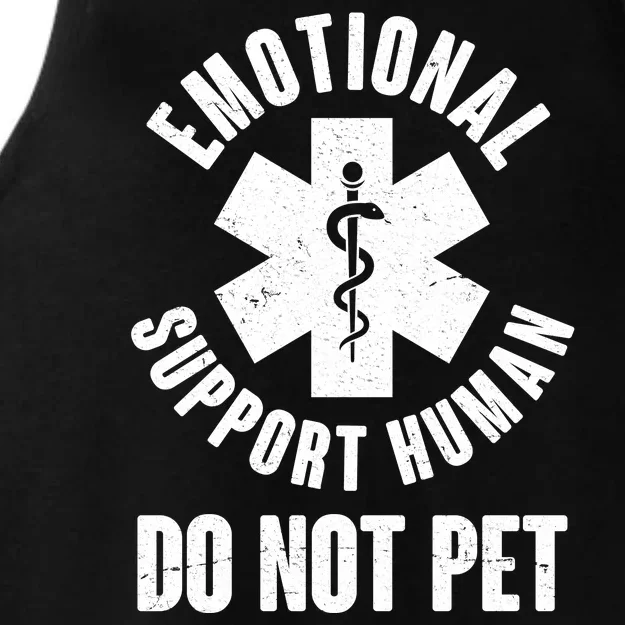 Funny Emotional Support Human Do No Pet Ladies Tri-Blend Wicking Tank