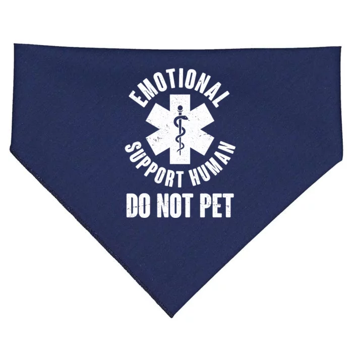 Funny Emotional Support Human Do No Pet USA-Made Doggie Bandana