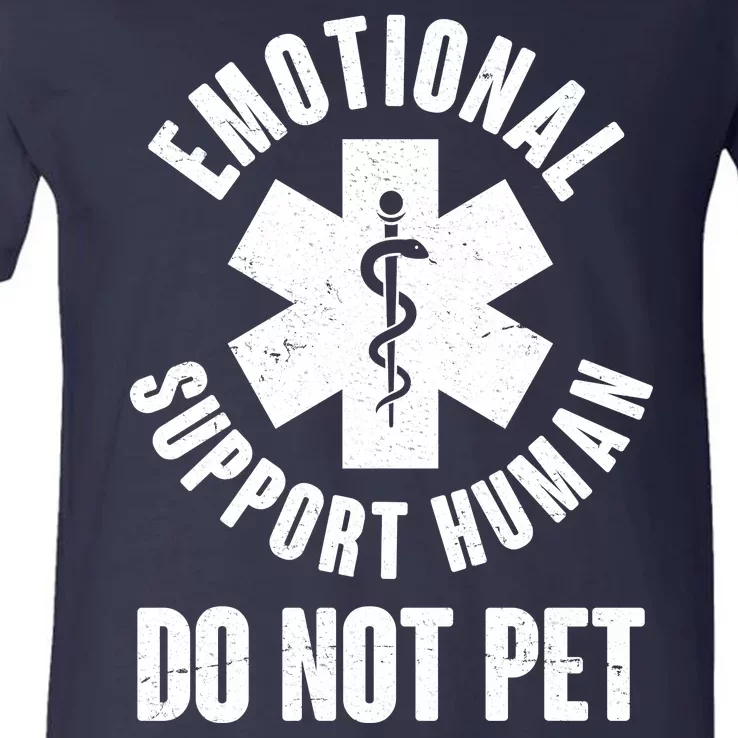 Funny Emotional Support Human Do No Pet V-Neck T-Shirt