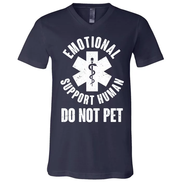 Funny Emotional Support Human Do No Pet V-Neck T-Shirt