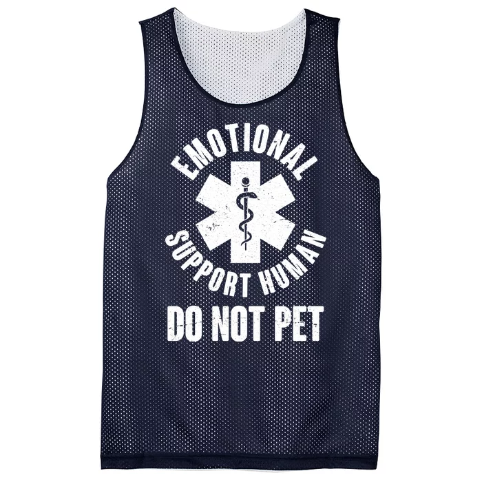 Funny Emotional Support Human Do No Pet Mesh Reversible Basketball Jersey Tank