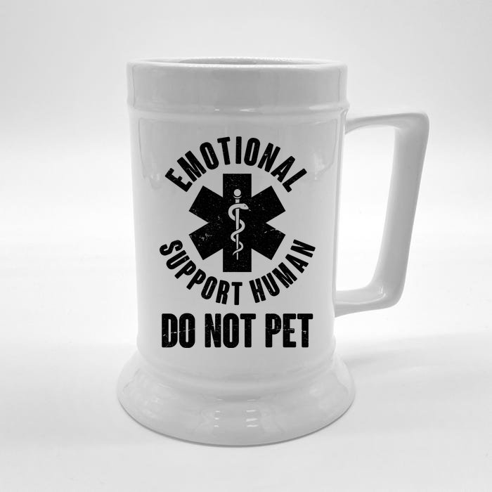 Funny Emotional Support Human Do No Pet Front & Back Beer Stein