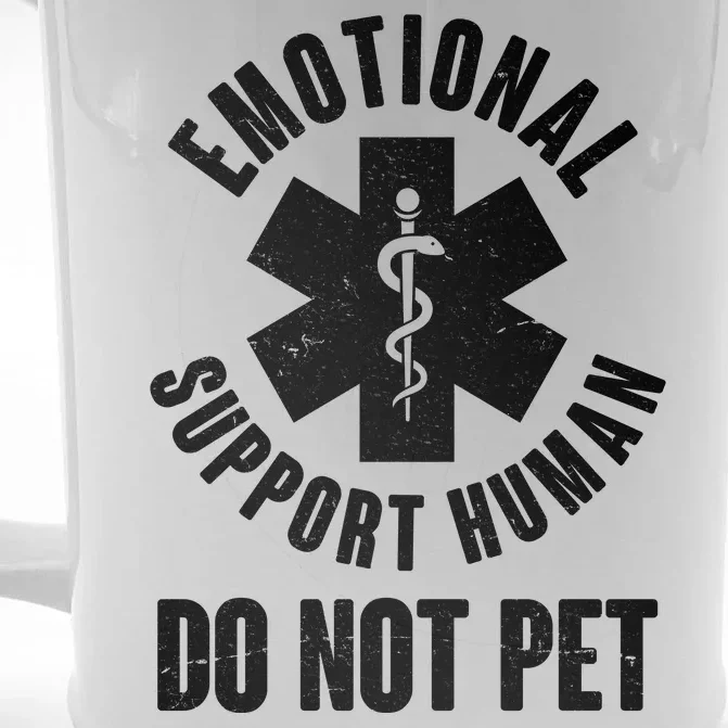 Funny Emotional Support Human Do No Pet Front & Back Beer Stein