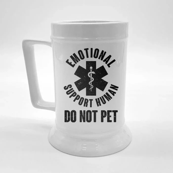 Funny Emotional Support Human Do No Pet Front & Back Beer Stein