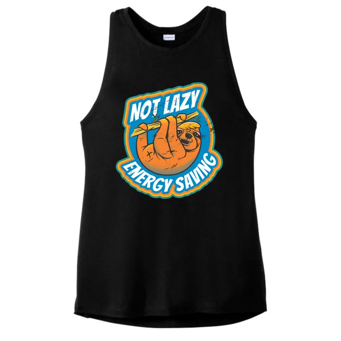 Funny Energy Saving Sloth Ladies Tri-Blend Wicking Tank