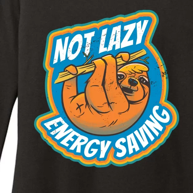 Funny Energy Saving Sloth Womens CVC Long Sleeve Shirt