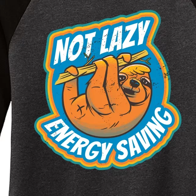 Funny Energy Saving Sloth Women's Tri-Blend 3/4-Sleeve Raglan Shirt