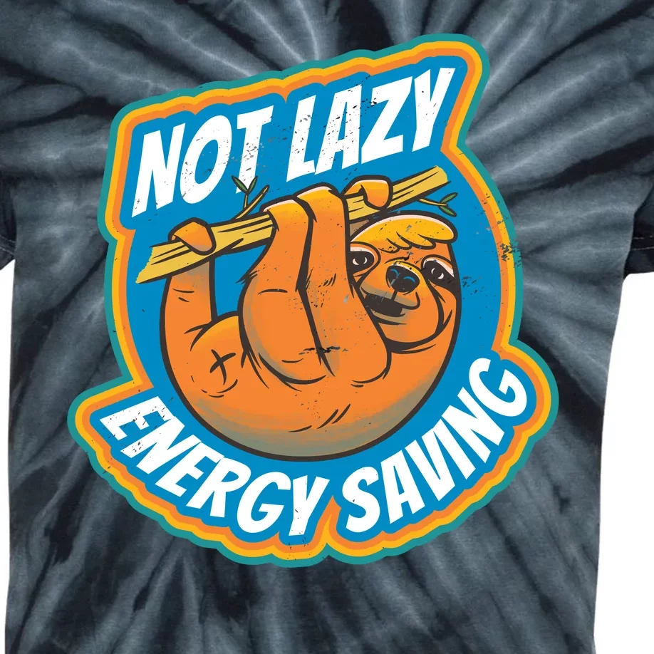 Funny Energy Saving Sloth Kids Tie-Dye T-Shirt