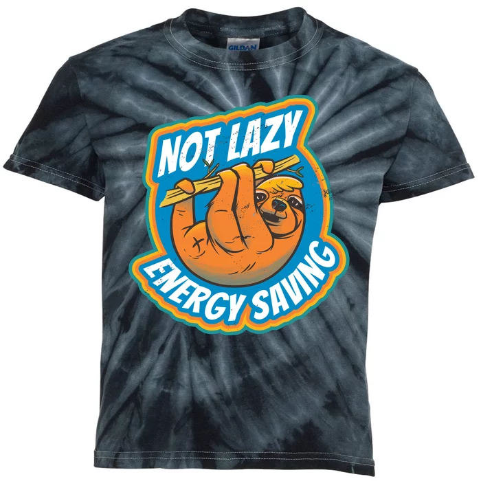 Funny Energy Saving Sloth Kids Tie-Dye T-Shirt