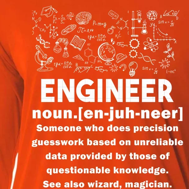 Funny Engineer Meaning Cooling Performance Long Sleeve Crew