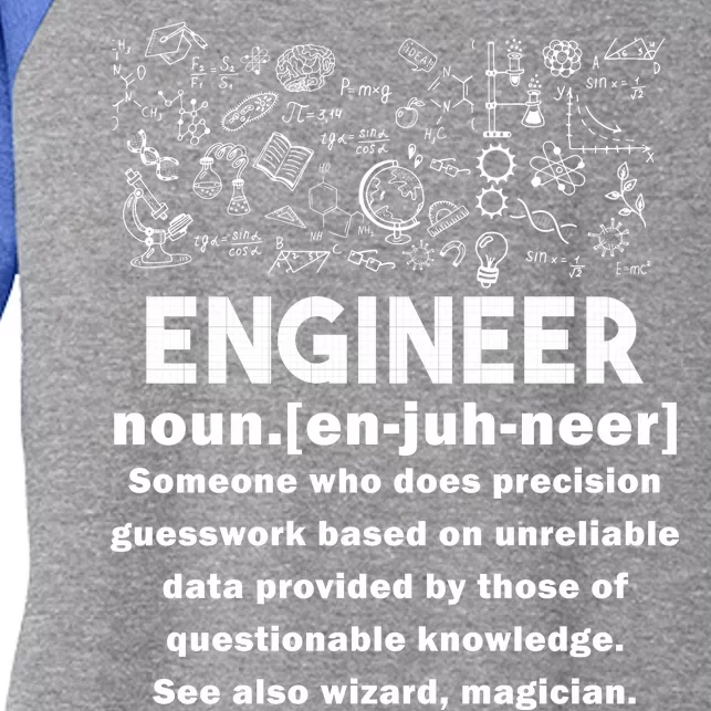 Funny Engineer Meaning Women's Tri-Blend 3/4-Sleeve Raglan Shirt