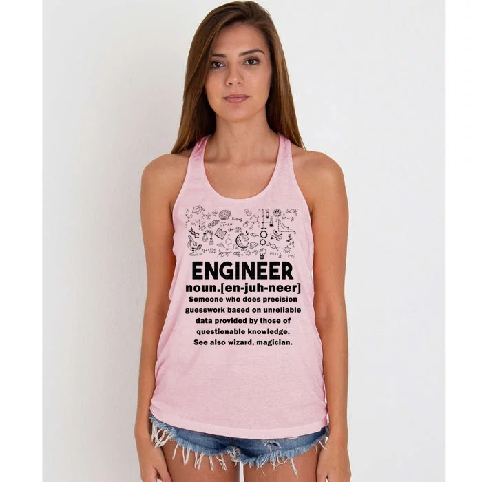 Funny Engineer Meaning Women's Knotted Racerback Tank