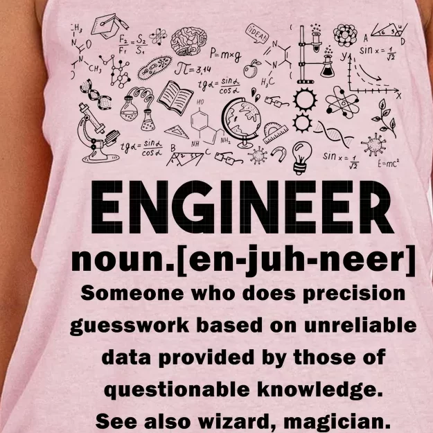 Funny Engineer Meaning Women's Knotted Racerback Tank