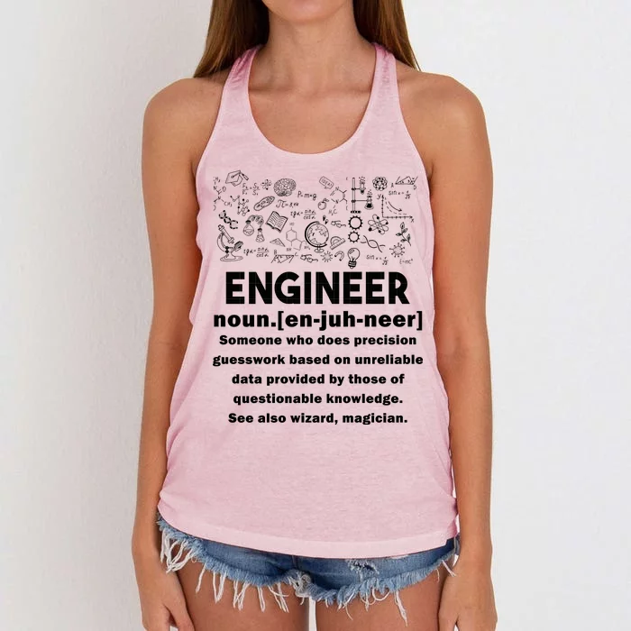 Funny Engineer Meaning Women's Knotted Racerback Tank