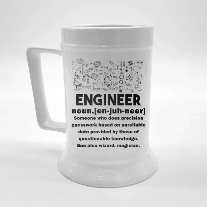 Funny Engineer Meaning Front & Back Beer Stein