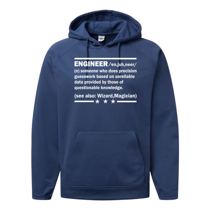 Funny Engineer Noun Definition Performance Fleece Hoodie