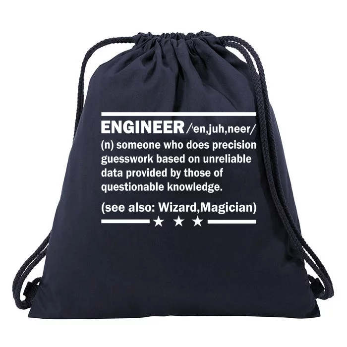 Funny Engineer Noun Definition Drawstring Bag