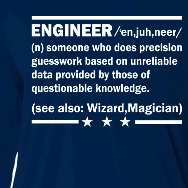 Funny Engineer Noun Definition Cooling Performance Long Sleeve Crew