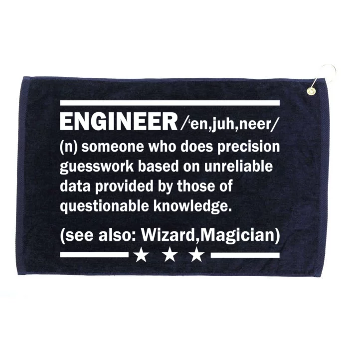 Funny Engineer Noun Definition Grommeted Golf Towel