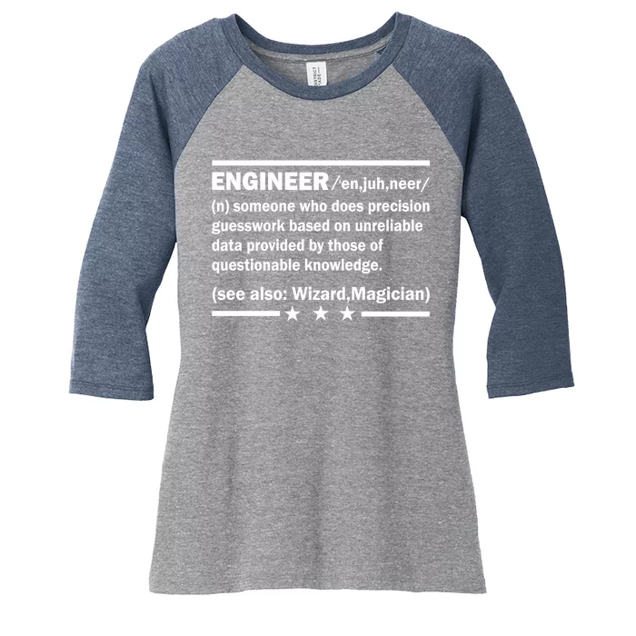 Funny Engineer Noun Definition Women's Tri-Blend 3/4-Sleeve Raglan Shirt