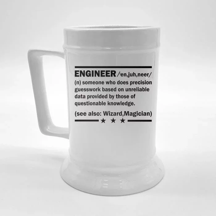 Funny Engineer Noun Definition Front & Back Beer Stein