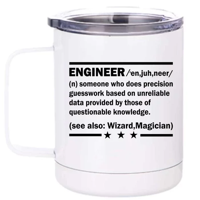 Funny Engineer Noun Definition Front & Back 12oz Stainless Steel Tumbler Cup