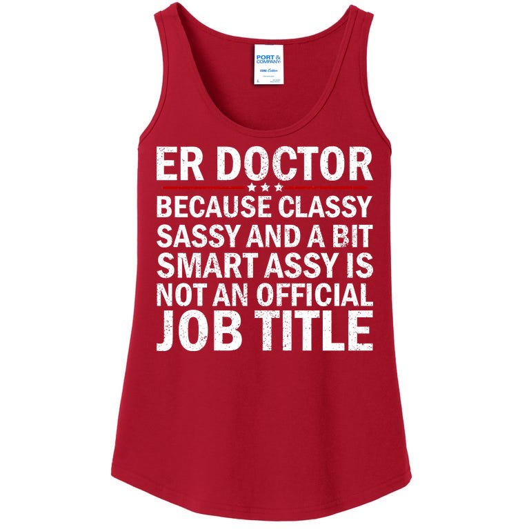 Funny Er Doctor Official Job Title Ladies Essential Tank
