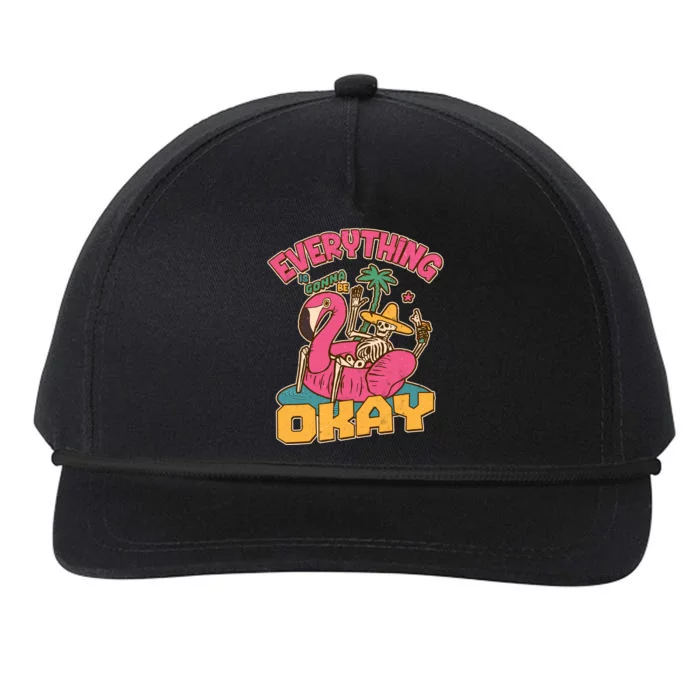 Funny Everything Is Gonna Be Okay Vacation Skeleton Snapback Five-Panel Rope Hat