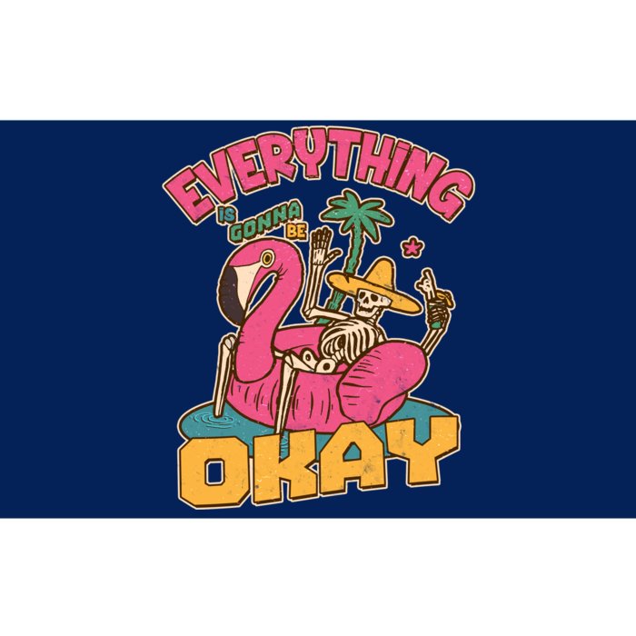 Funny Everything Is Gonna Be Okay Vacation Skeleton Bumper Sticker