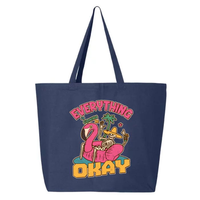 Funny Everything Is Gonna Be Okay Vacation Skeleton 25L Jumbo Tote