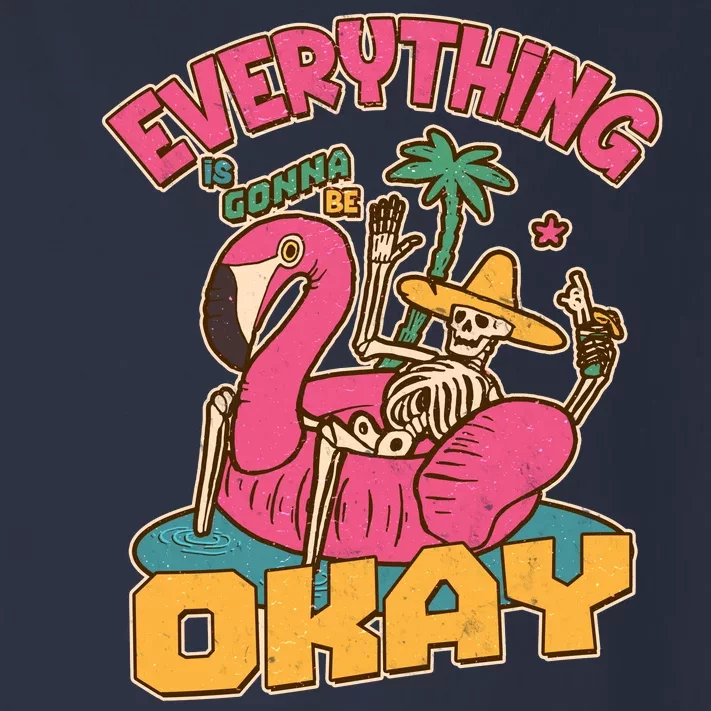 Funny Everything Is Gonna Be Okay Vacation Skeleton Toddler Long Sleeve Shirt