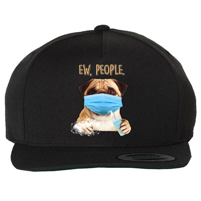 Funny Ew People Hygienic Pug Mask Wool Snapback Cap