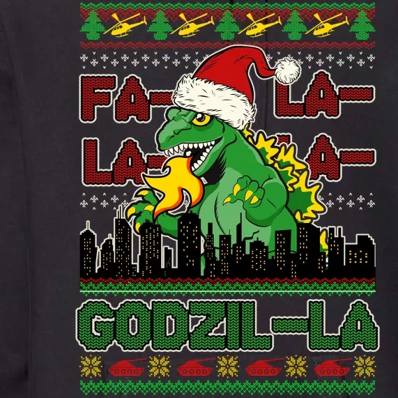 Funny Fa La La La Godzil-La Ugly Christmas Sweater Premium Hoodie